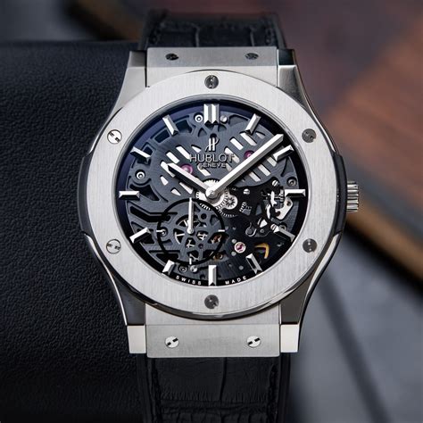 hublot classic fusion ultra thin skeleton titanium 45 mm|Hublot classic fusion review.